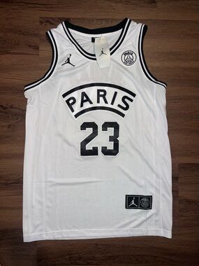Jordan x PSG #23 White Basketball Jersey Stitched NWT